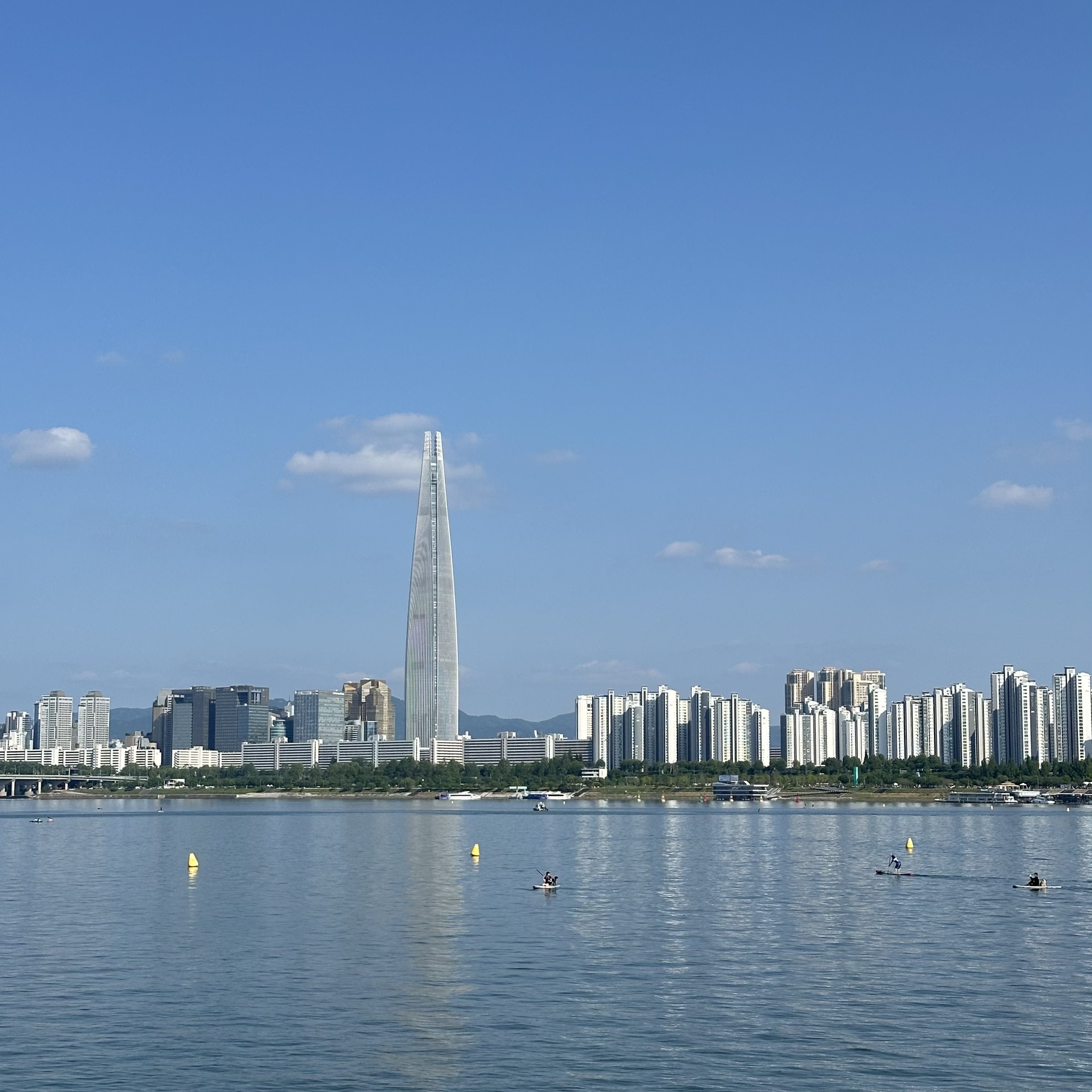 The Seoul skyline with Lotte World Tower across the Han River